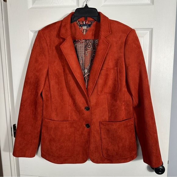 NWOT Tommy Hilfiger sz. 14 blazer, suede feel, sienna color, fall, academia - Picture 1 of 12